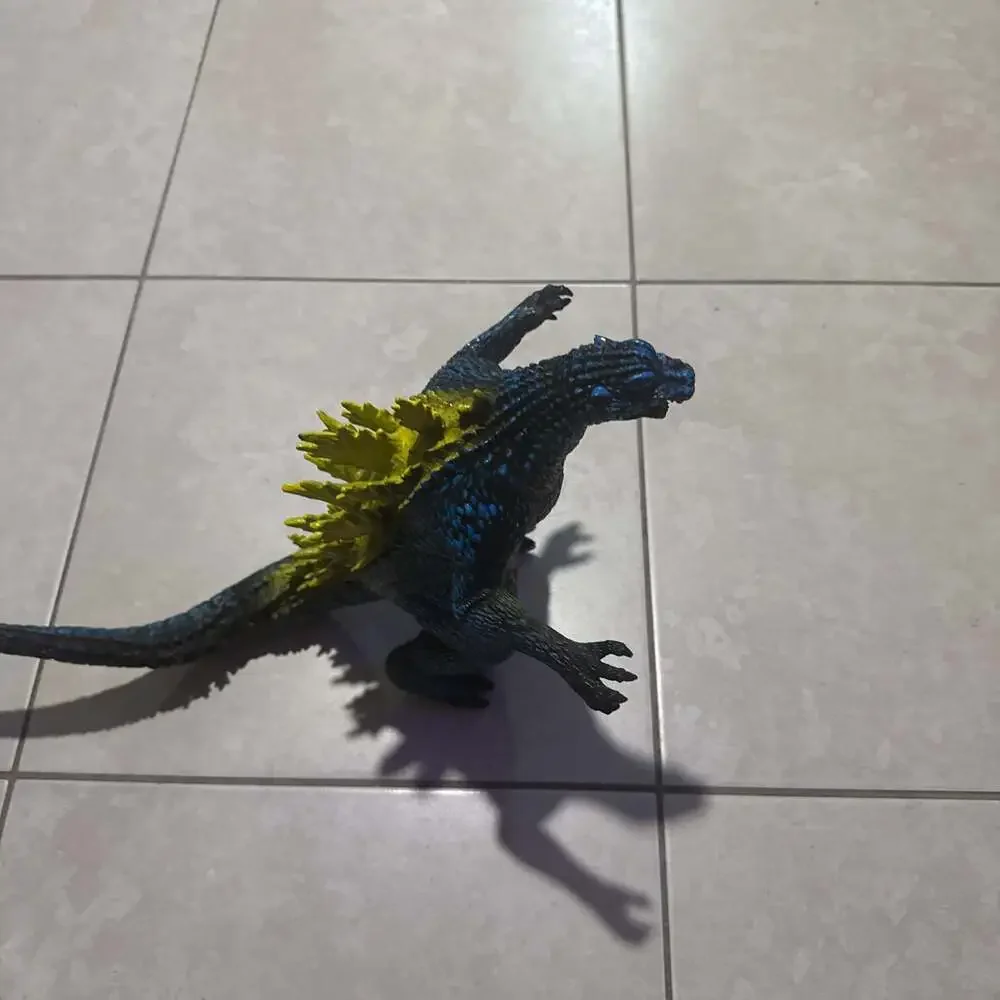 Vintage Godzilla Action Figure Toy Statue Black Blue Scales Y2K Style